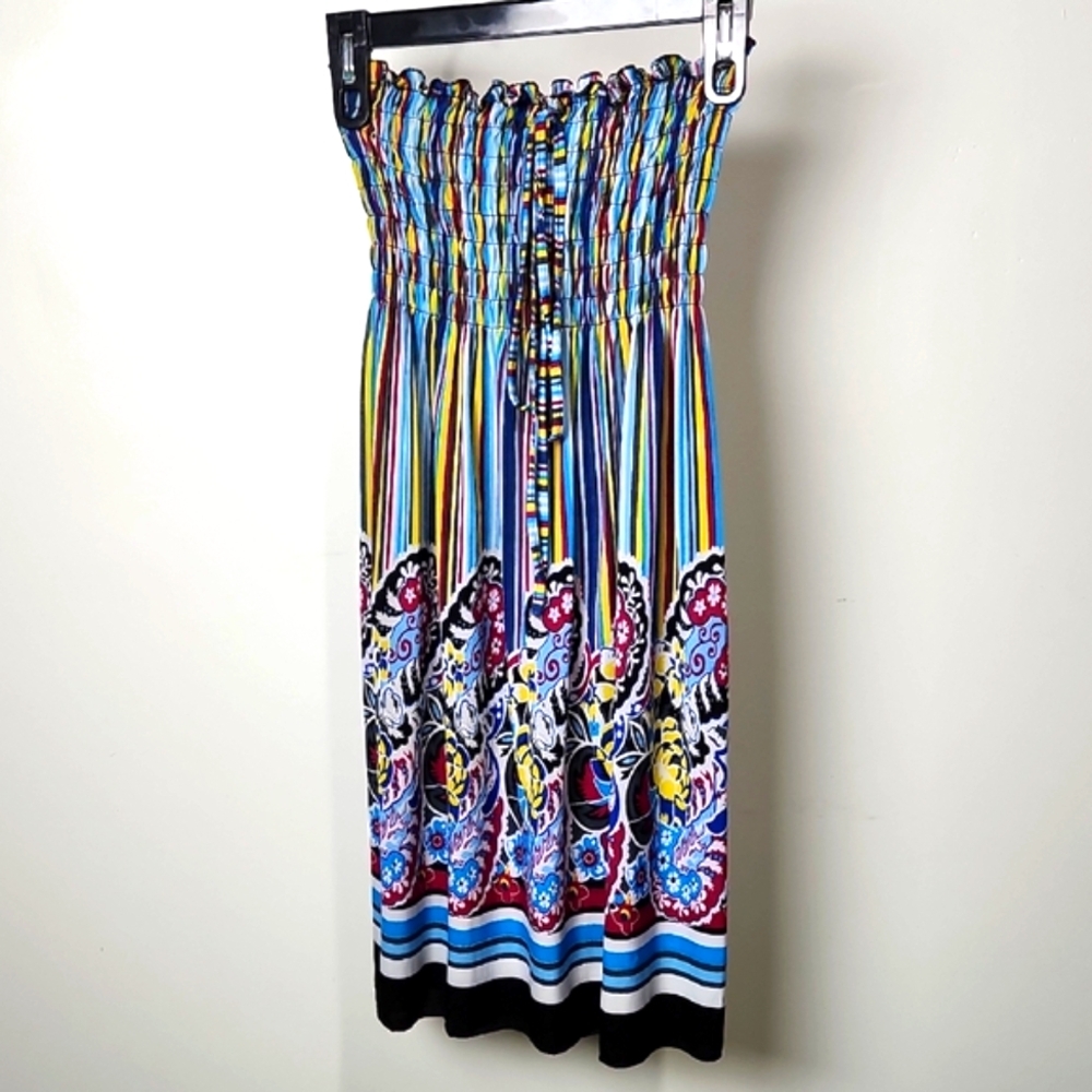 Multicolor Women's Strapless Dress